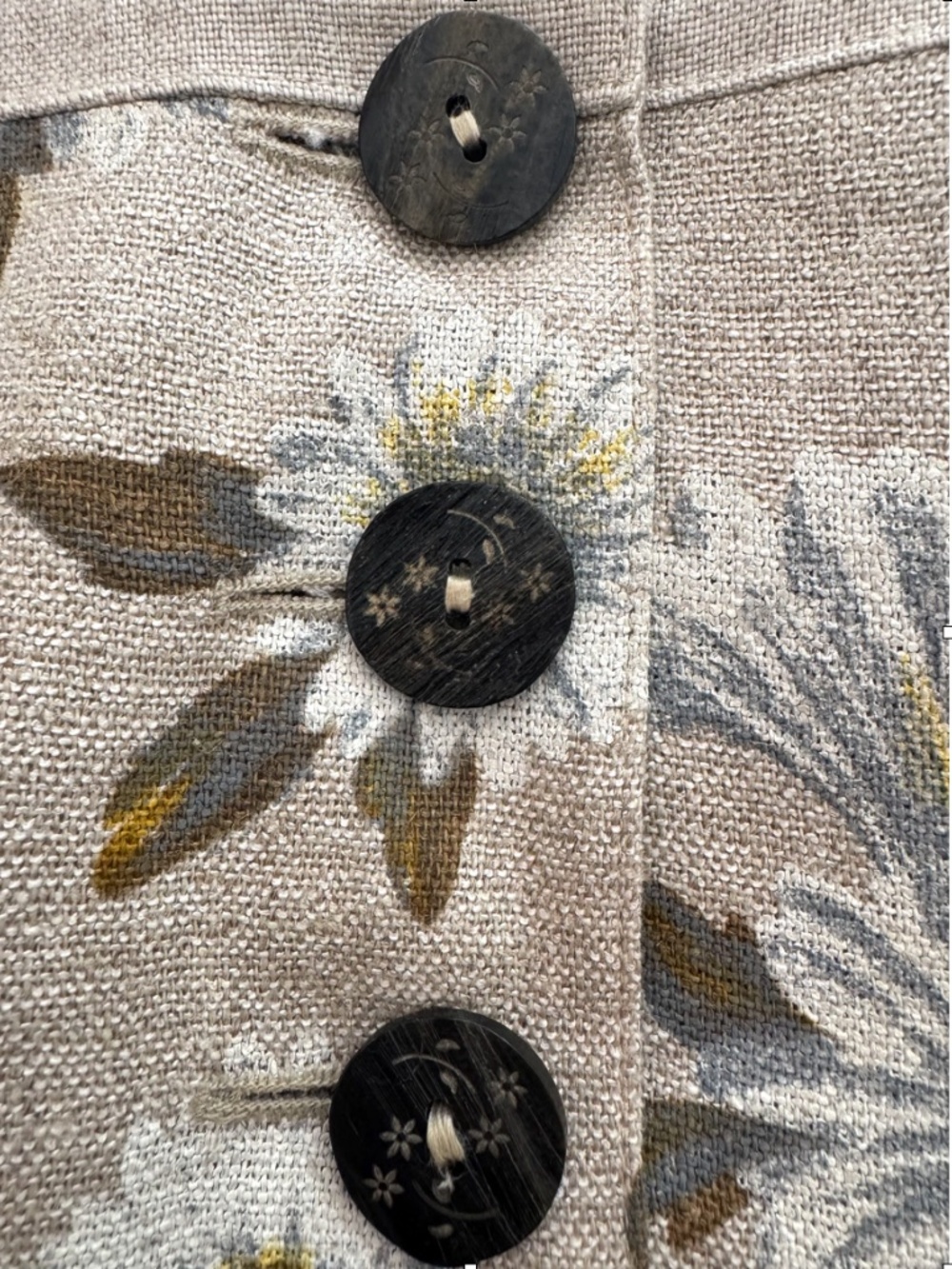 Vintage Julius Lang Flax Linen Blend Daisy Dress - Picture 5 of 15